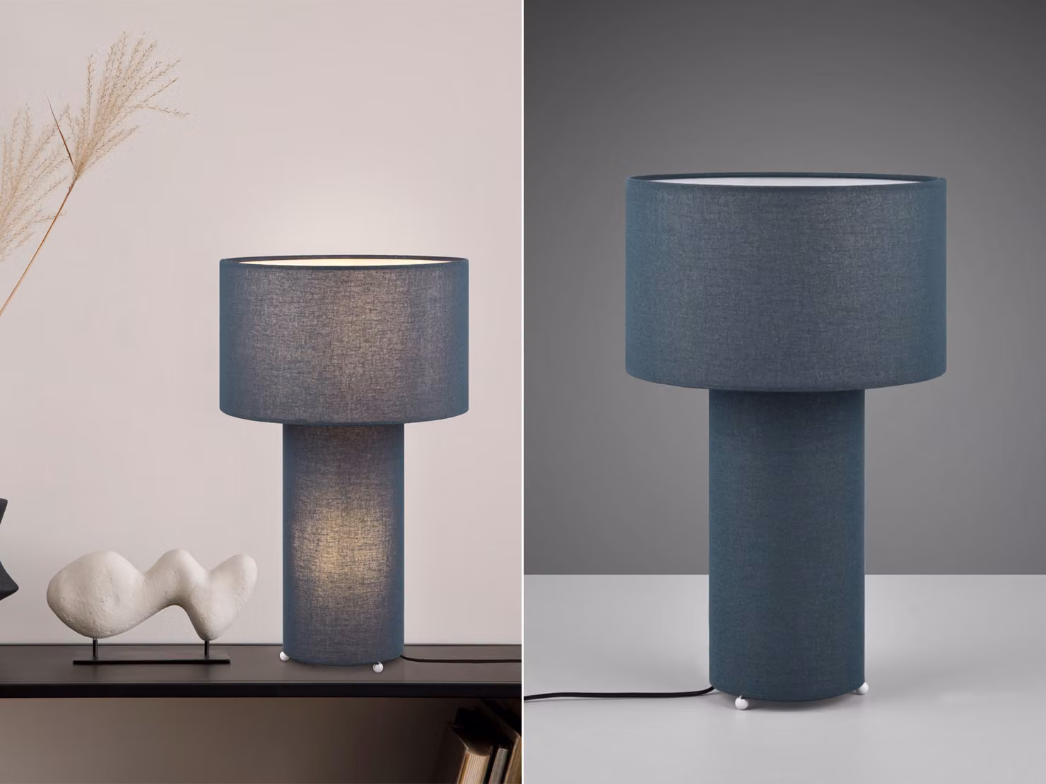 Trio Bale lampada da tavolo E27 a 2 pieghe ⌀24cm blu