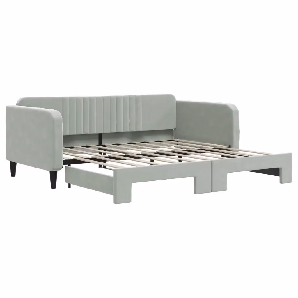 Divano Letto con Letto Estraibile vidaXL in Velluto Grigio per Soggiorno e Camera da Letto L/P/H: 213 x 90 x 75 cm – 2