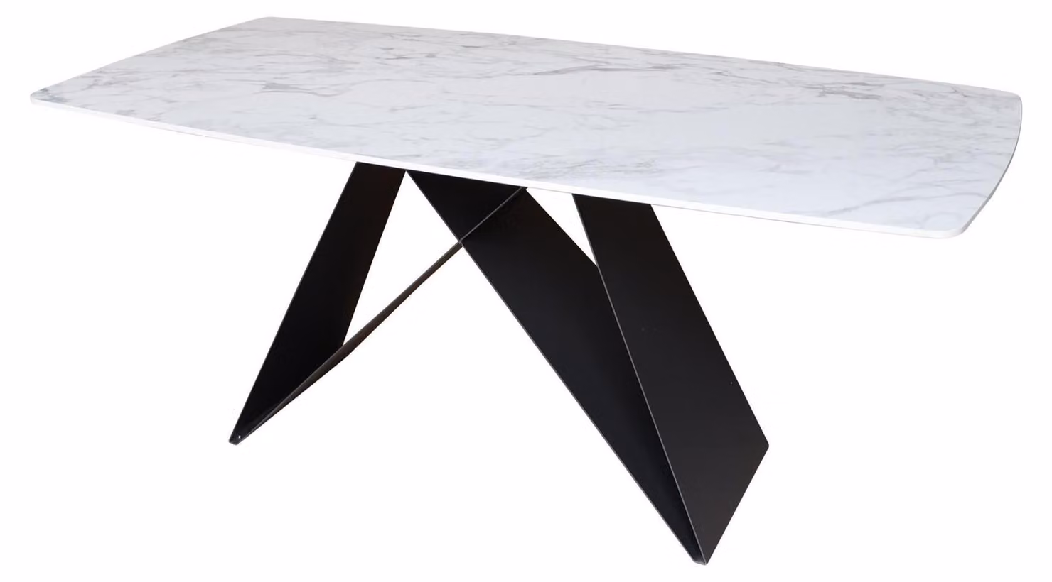 Tavolo da pranzo FURNLUX, design moderno, grigio e nero, 180 cm / Colore principale: grigio / Dimensioni: 180 x 75 x 90 cm