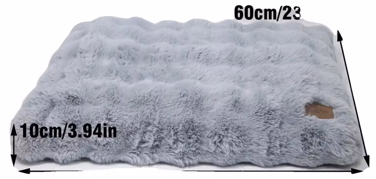Cuccia per cani, realizzata in peluche ultra-morbido, lavabile in lavatrice, colore blu polvere (taglia L)