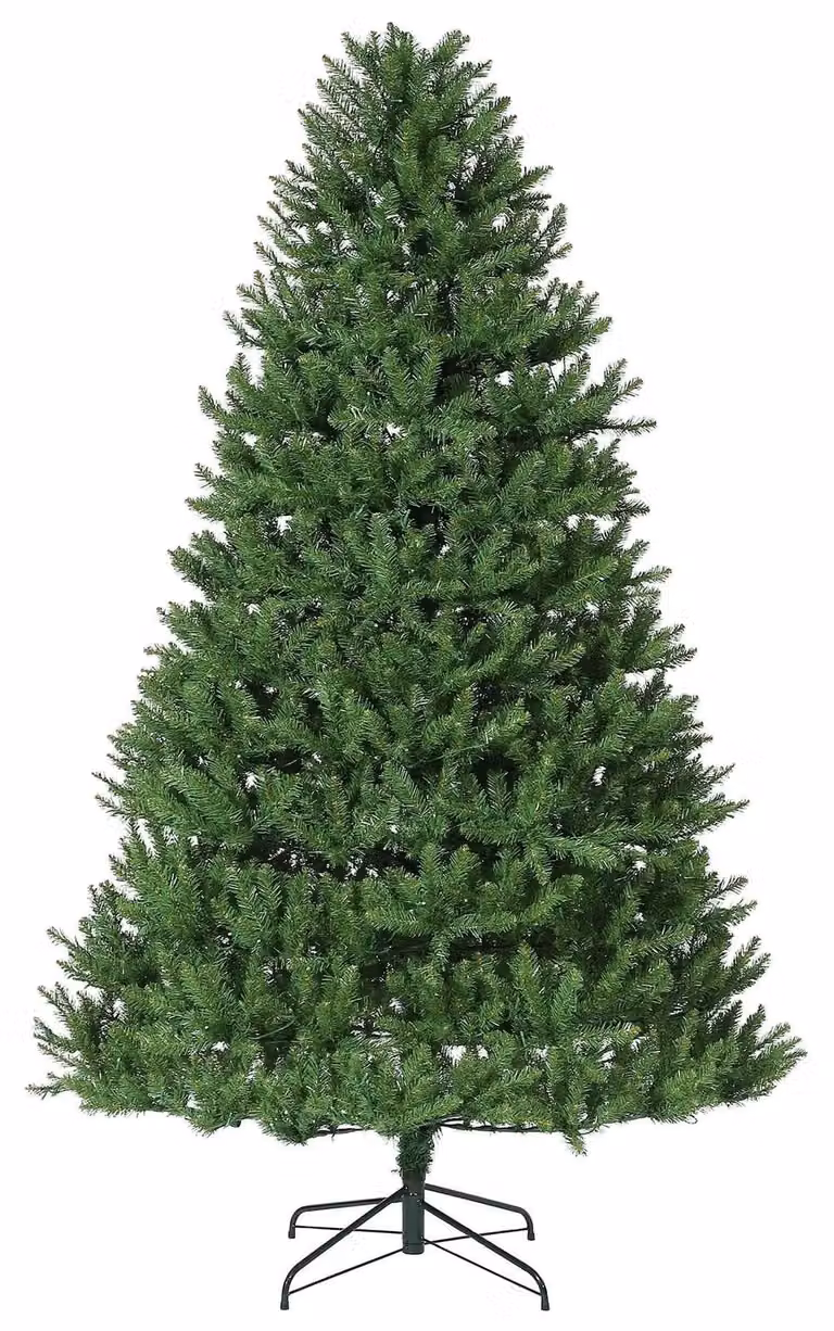 Albero di Natale - Albero di Natale artificiale, 140 cm - Folto e realistico - Non illuminato, senza decorazioni - Pieghevole con supporto - Per uso interno - Verde