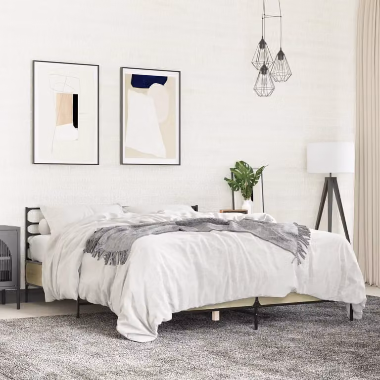 Giroletto vidaXL in Rovere Sonoma e Metallo, L/P: 150 x 200 cm