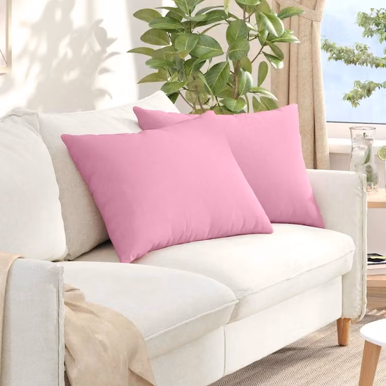 Set di 2 cuscini da divano vidaXL in tessuto rosa con fodera rimovibile L 70 cm x P 50 cm