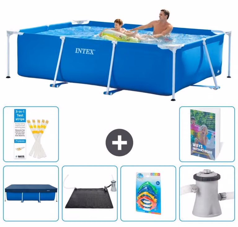 Piscina fuori terra rettangolare - 260x160x65 cm - composta da 5 elementi, modello S37