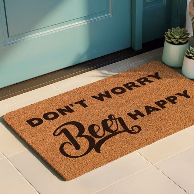 Zerbino rettangolare Don't worry con fondo antiscivolo e proprietà dirt repellent, colore marrone, L: 70 cm, P: 40 cm