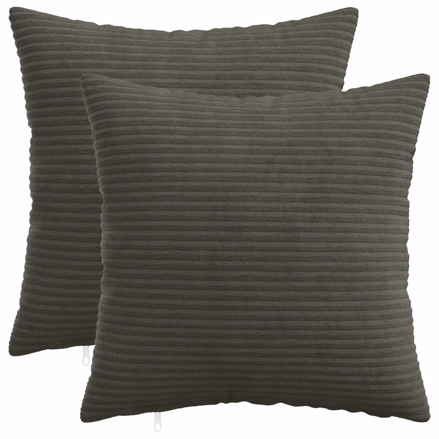 Set di 2 federe vidaXL HEERLEN in velluto a coste, colore antracite, 35 x 35 cm
