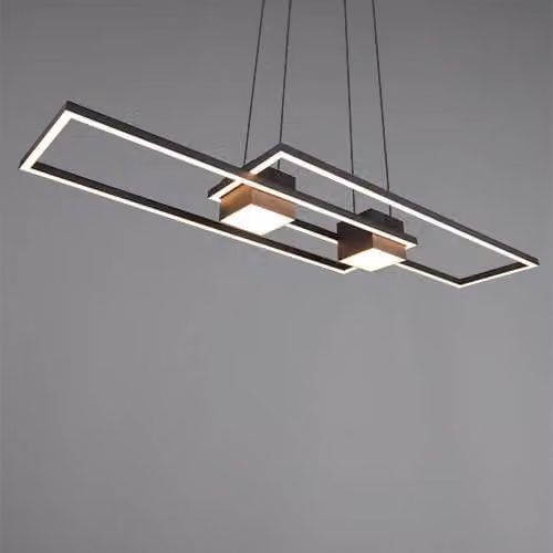 Lampada a sospensione a LED per ufficio, modello Albany, colore nero