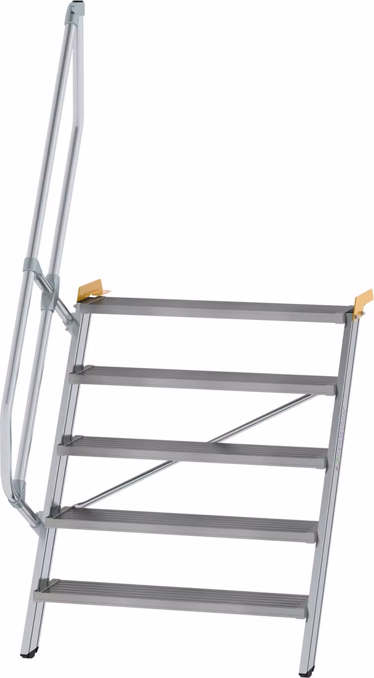 Scala 60° larghezza gradini 1000 mm 5 gradini alluminio nervato