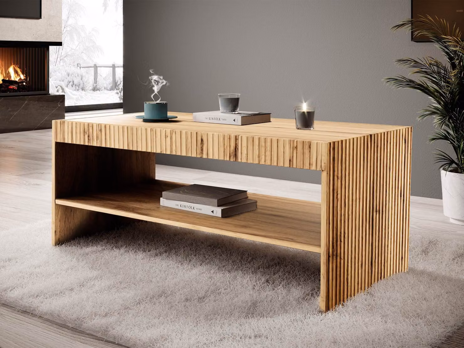 Tavolino da soggiorno di design HAER - rovere wotan