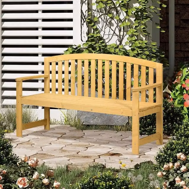 Panca da giardino in legno di abete arancione, 2 posti