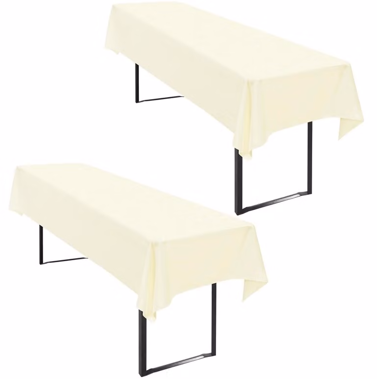 Tovaglia per birreria, set da 2 pezzi, 110 x 260 cm, color beige, in poliestere