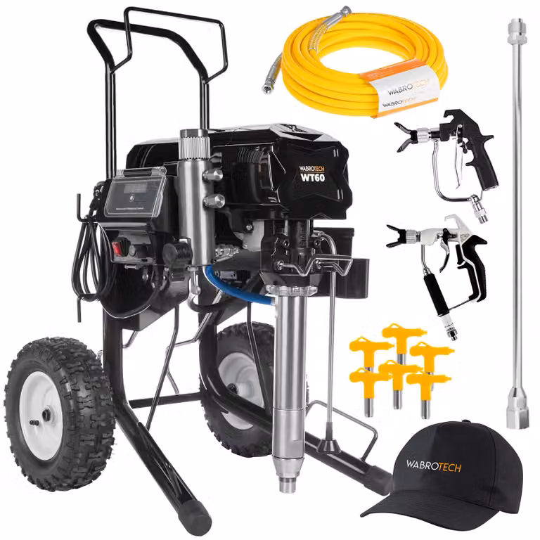 Sistema di spruzzatura e spatolatura 6,0 L/min, 227 bar, WABROTECH WT60, Sistema di spruzzatura airless, Attrezzatura idrodinamica per la verniciatura e la spatolatura