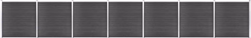 Maison Exclusive - Set di elementi per recinzione in WPC 1218 x 186 cm, nero