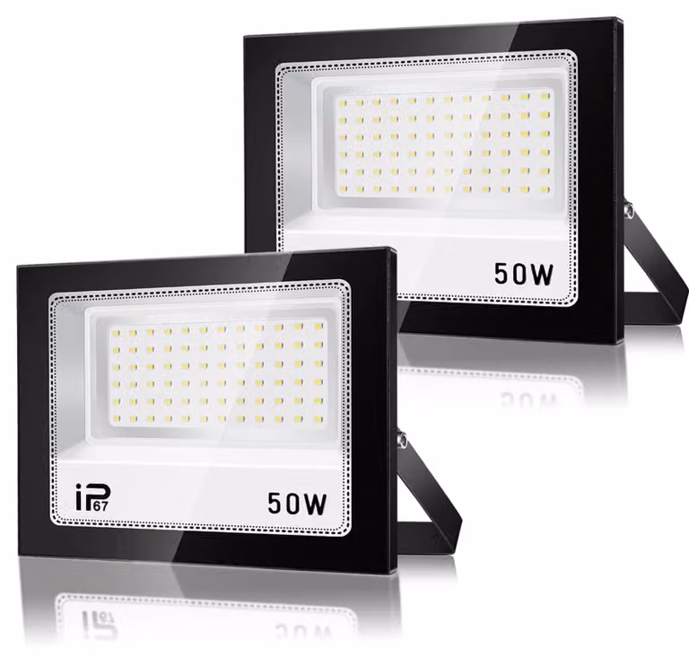 Confezione da 2 fari LED da 50W, luce bianca fredda, 5000 lumen, grado di protezione IP67