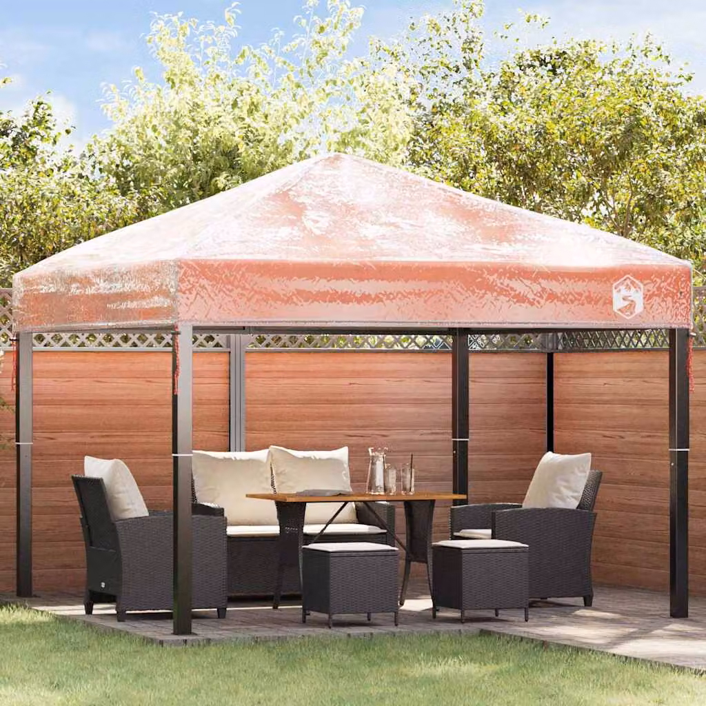 Copertura di ricambio per gazebo vidaXL in PVC trasparente, L 300 x P 300 x H 26 cm