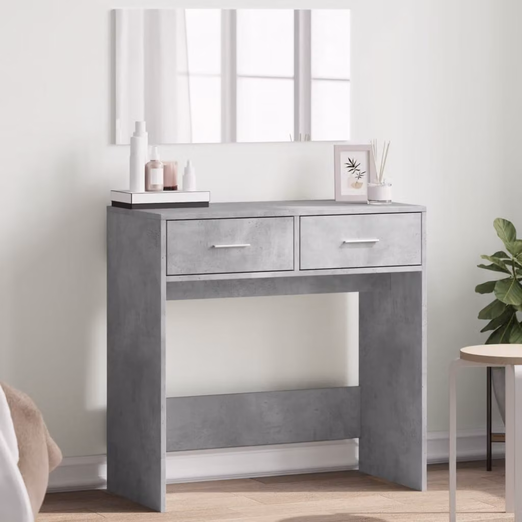 vidaXL Toeletta con Specchio Grigio L: 80 cm, P: 39 cm, H: 80 cm