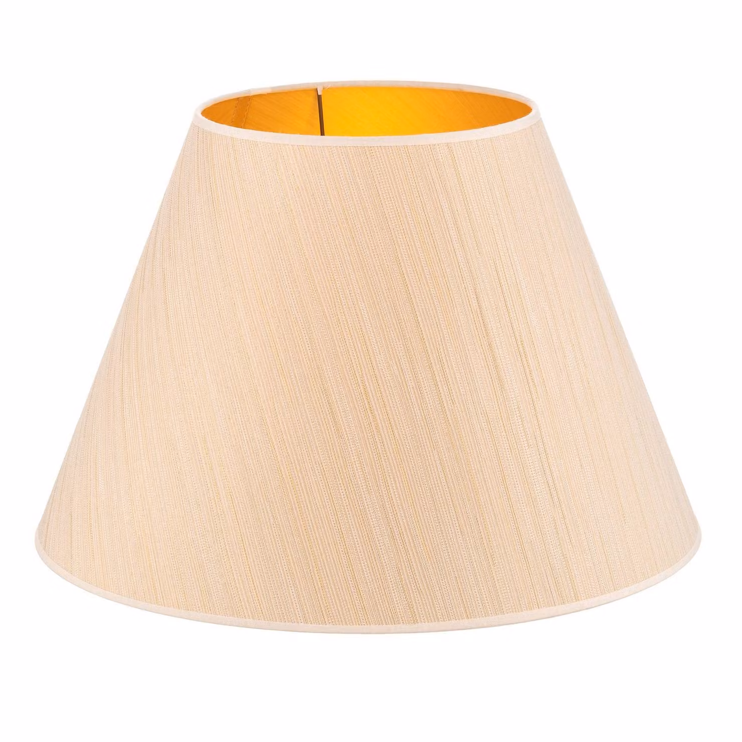 Paralume Sofia Altezza 31 cm, bianco/oro a striscia Duolla, Bianco / Opale, Tessuto / Stoffa / Seta