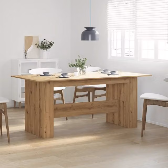 Tavolo da pranzo rettangolare moderno vidaXL in composizione color rovere, L: 180 cm, P: 90 cm, H: 76 cm