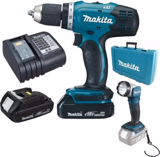 Trapano avvitatore a batteria Makita DDF453SYEL con torcia agli ioni di litio 18V/1,5Ah
