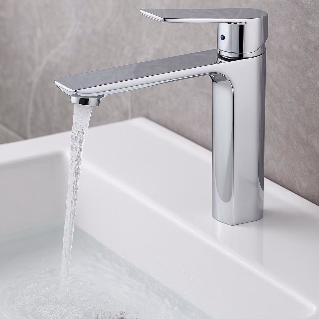 Badplaats Rubinetto Lavabo Tenby XL - Cromo - Miscelatore con Kit di Montaggio e Flessibili