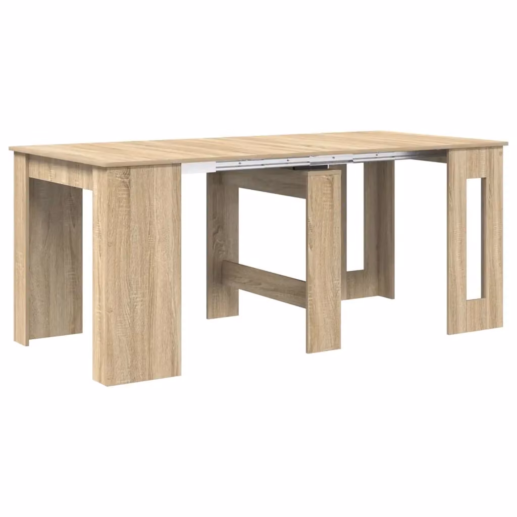 Tavolo da pranzo rettangolare estensibile vidaXL in legno MDF laminato, marrone e beige, L: 180 cm, P: 85 cm, H: 75 cm – 2