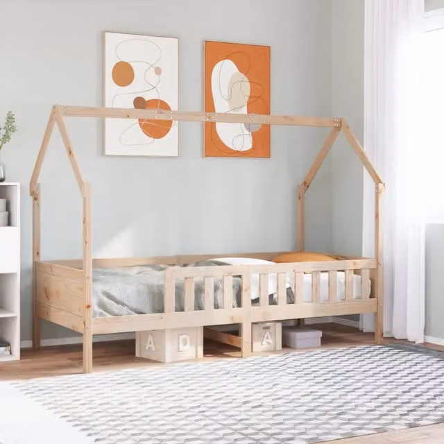 Giroletto per Bambini-Struttura Letto Bambini 90x190 cm in Legno Massello di Pino 633963