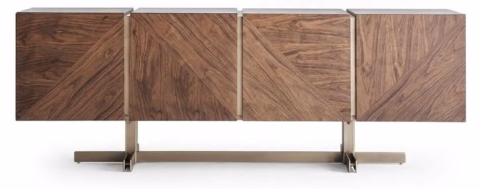 Mobile bar moderno, stile elegante, colore marrone, alta qualità, raffinato, minimalista