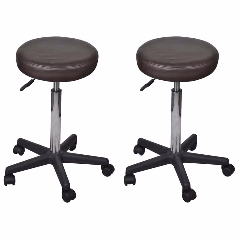 vidaXL Sgabello da ufficio 2 pz. Marrone 35,5x84 cm in Pelle finta - Sedia da ufficio - Sedie da ufficio - Sgabello da ufficio - Sgabello Roll