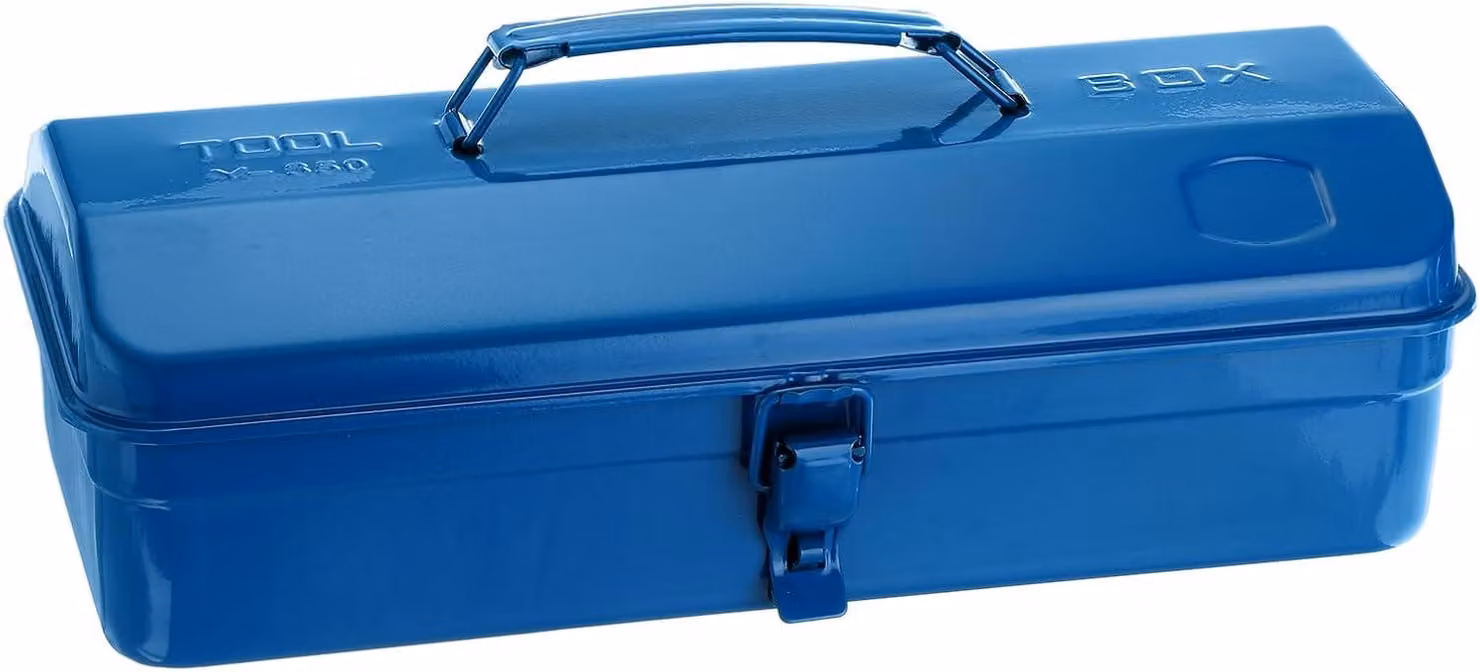 Valigetta per attrezzi da 14,2 pollici, in acciaio, di colore blu, per l'officina