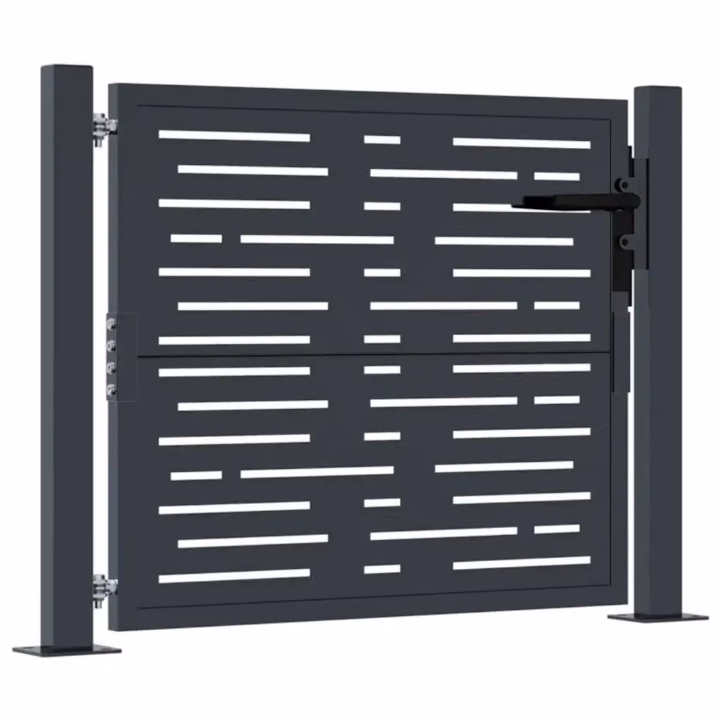 Cancello singolo da giardino vidaXL in acciaio zincato antracite L: 110 cm, H: 75 cm – 2