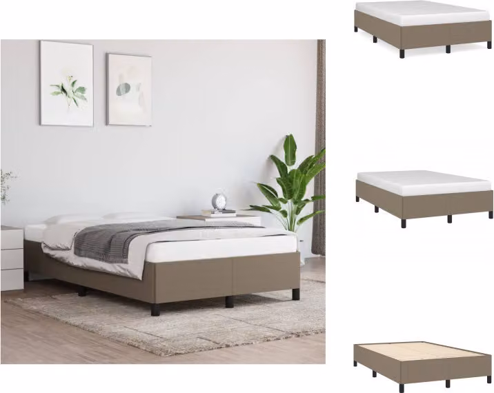 vidaXL Struttura letto in tessuto taupe 120x200 cm - Letti e strutture letto