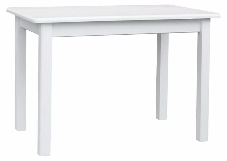 Tavolo in legno di abete, verniciato di bianco, dimensioni 70 x 100 cm