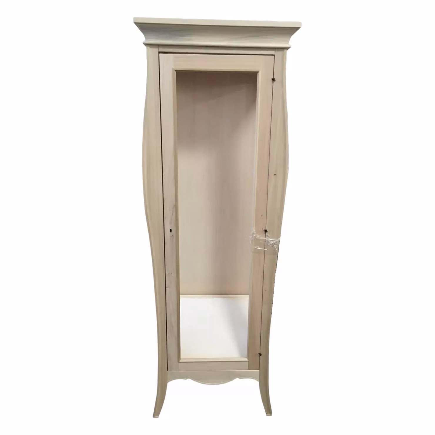 Vetrina a 1 porta Mobili 2G in legno laccato avorio patinato con ante in vetro, stile shabby chic, L: 71 cm, P: 48 cm, H: 204 cm – 4