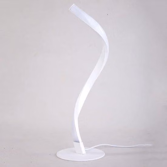 Lampade da comodino moderne a spirale, bianche, per camera da letto, camera degli ospiti e comodino, con luce bianca fredda.