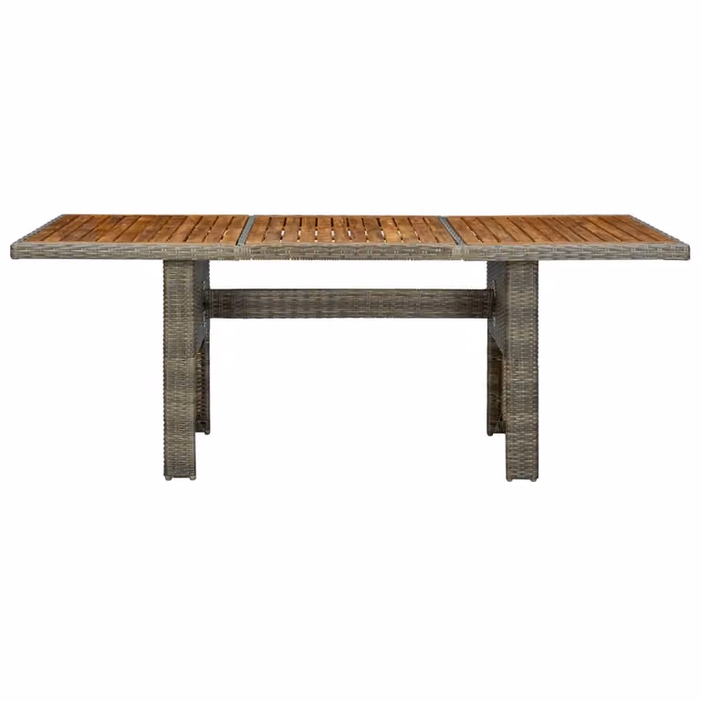 Tavolo da Giardino Marrone in Polyrattan e Massello Acacia