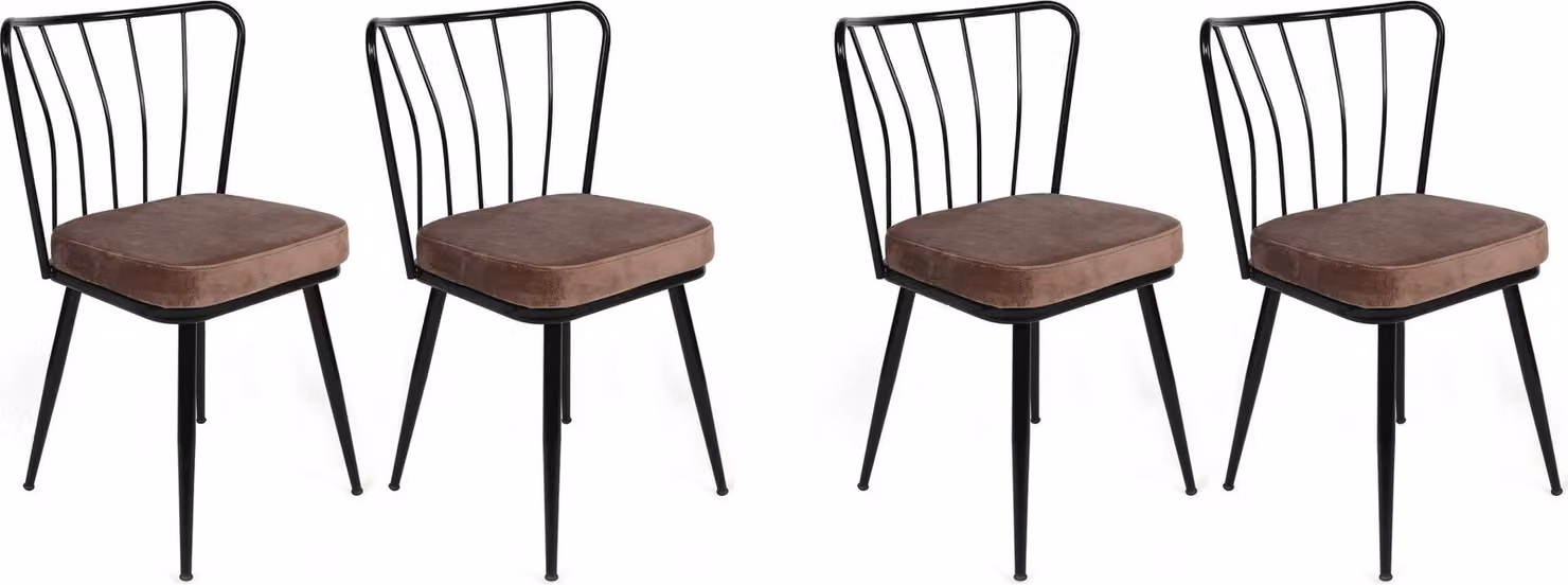 Skye Decor, Yıldız-947 V4, set di sedie (4 pezzi), marrone chiaro, 100 % METALLO, 43 x 42 x 82 cm
