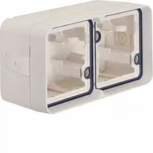 Berker 6719323512 Scatola doppia orizzontale, con cornice AP bianco polare opaco Berker W.1