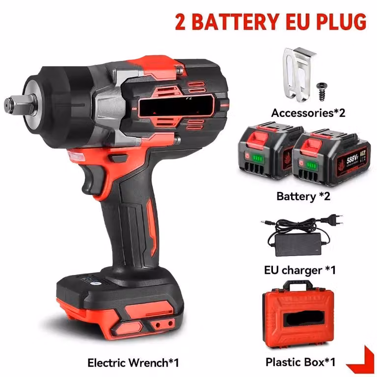 Chiave a percussione – con batteria – Coppia – Elettrica – 2800W – Avvitatore a percussione – Senza fili – 8000 RPM