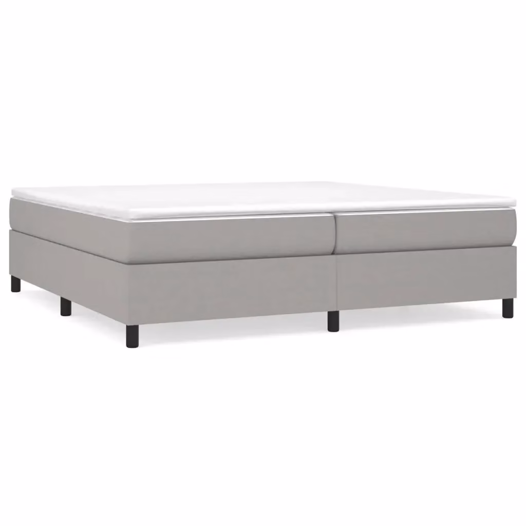 vidaXL Struttura Letto a Rete a Molle in Tessuto Grigio Chiaro L: 200 cm, P: 200 cm, H: 35 cm – 2