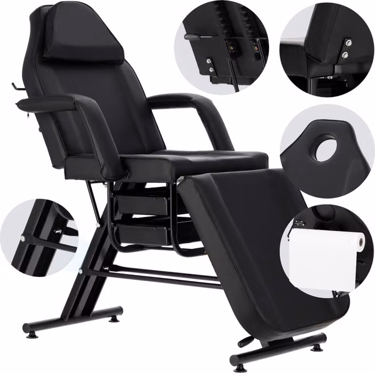 Sedia estetica con vasche nero lettino divano SPA tatuaggio tattoo