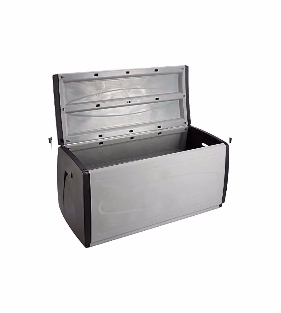 Cassapanca con contenitore Terry Prince Box in polipropilene Grigio e Nero L: 120 cm, P: 54 cm, H: 57 cm – 2