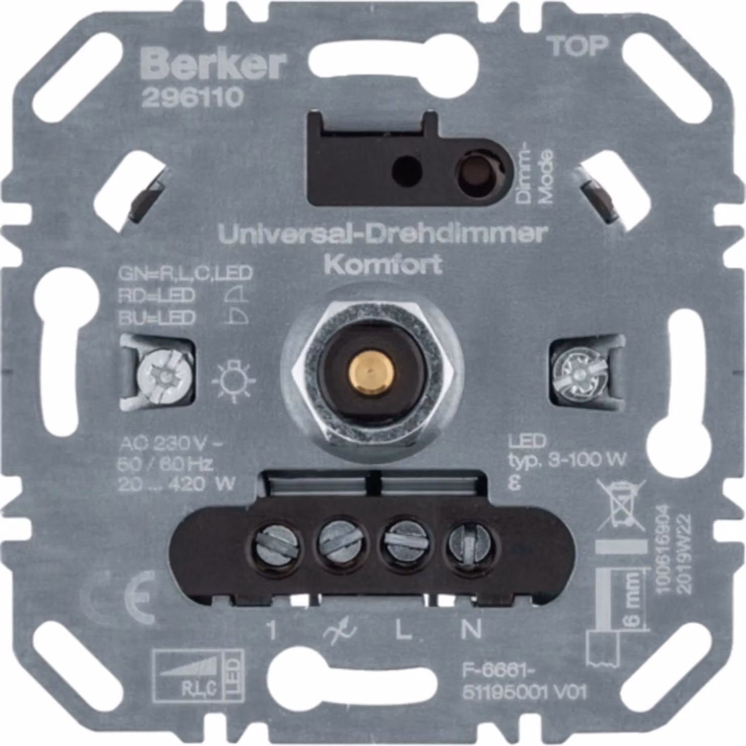 Berker Uni dimmer rotativo comfort 296110