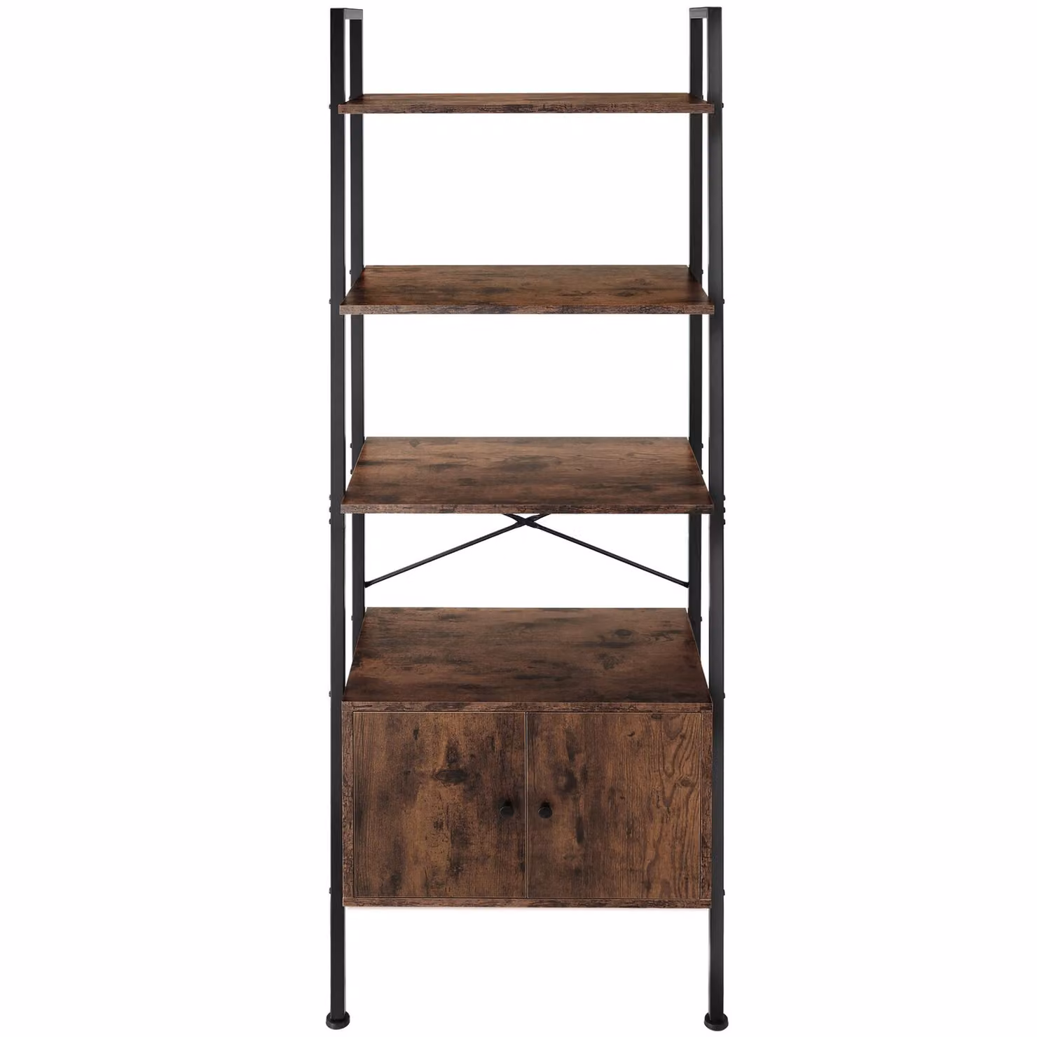 Scaffale a scala Brentwood Tectake in stile industriale, colore marrone, L: 57,5 cm, H: 173 cm – 4