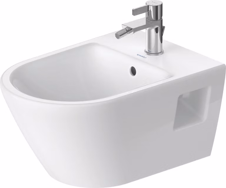 Bidet mural Duravit D-Neo, 370 x 540 x 400 mm, 1 trou de robinetterie, avec trop-plein, 2295150000, 2295150000