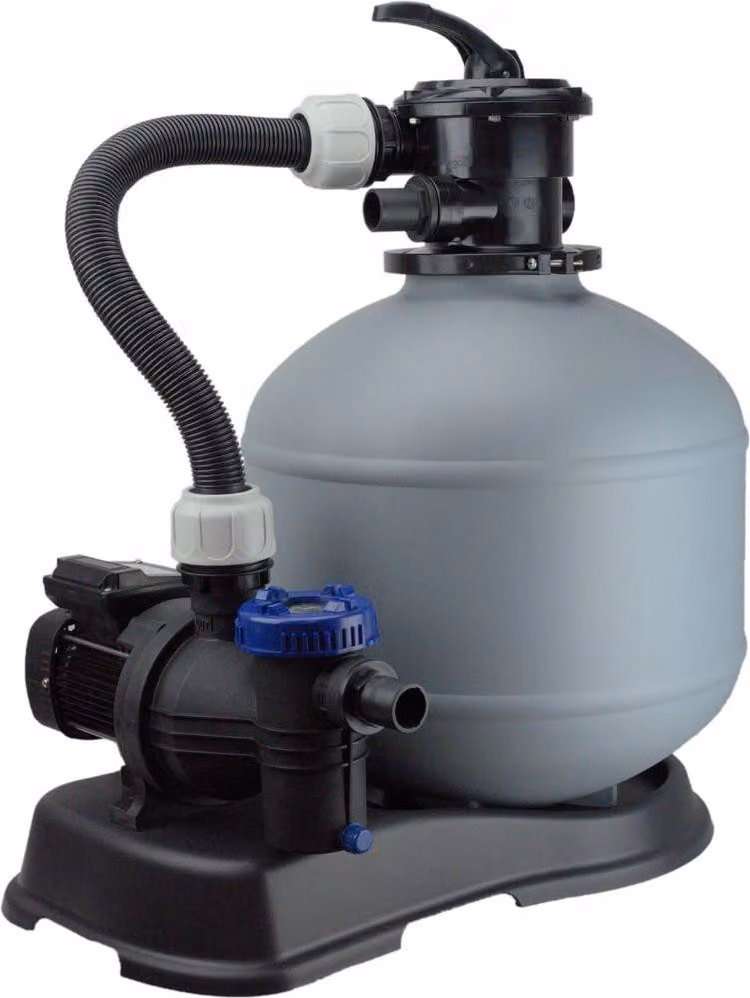 Impianto di filtrazione a sabbia Intex Compact 8, portata: 9 m³/h, 230 V/450 W, valvola a 6 vie, manometro, attacco Ø 38 mm, base di appoggio, pompa autoadescante