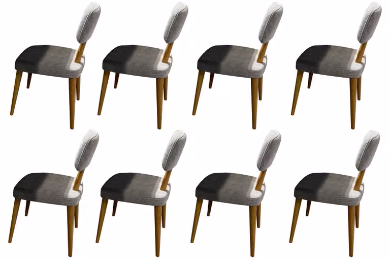Stilvolles Stuhl-Set Designer 8x Stoffstühle Exklusive Küchenstühle