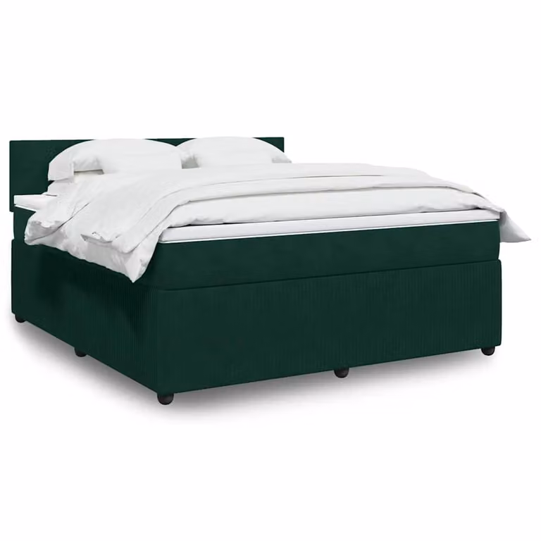 Giroletto a Molle con Materasso vidaXL in Velluto Verde Scuro L/P/H: 180 x 200 cm