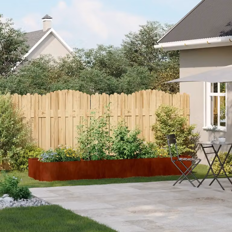 Fioriera da giardino vidaXL in metallo Corten color marrone L: 280 cm, P: 80 cm, H: 40 cm