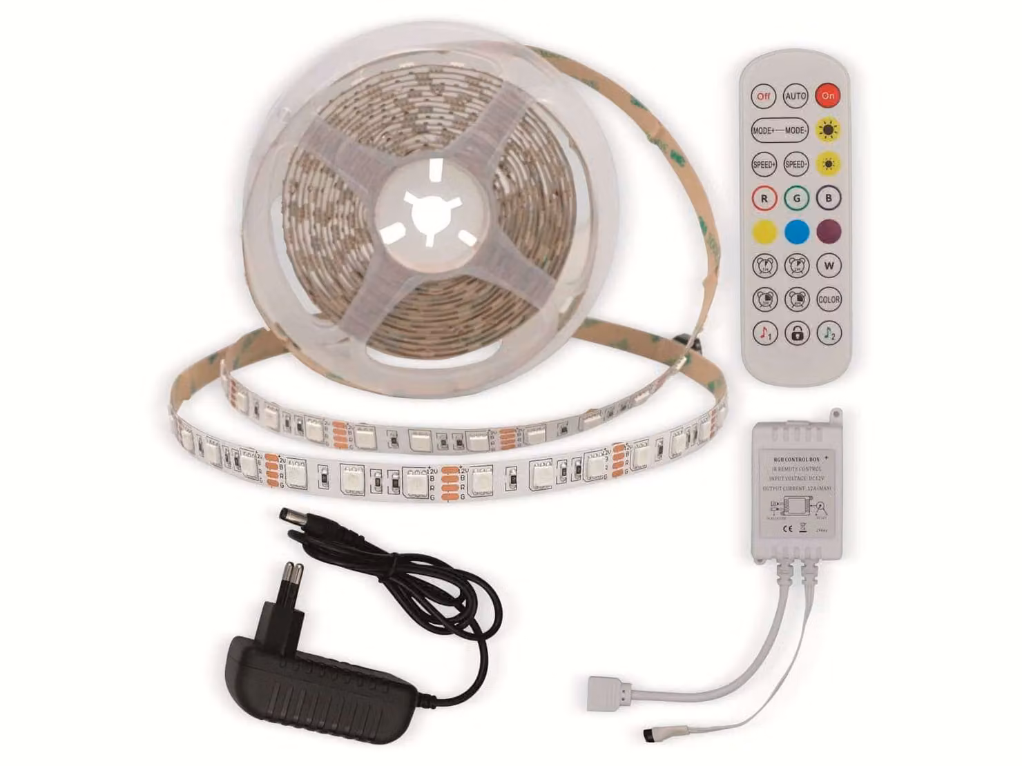 Striscia LED OPTONICA, RGB 4322, 12 V, 60 LED, EEK: G, 36 W, 2400 lm, con telecomando, 5 m