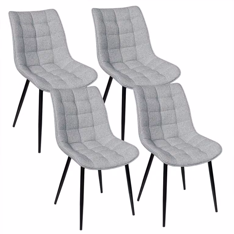Sedie da pranzo - Sedie - Sedie in ecopelle - Gambe in metallo - Design ergonomico - Piedini antiscivolo